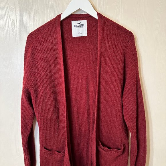 Hollister Women's Small Red Cardigan Sweater - Picture 1 of 3